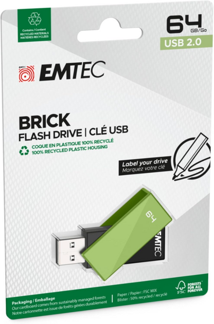 Pamięć zewnętrzna USB-A Emtec C350 Brick, 64Gb ECMMD64GC352