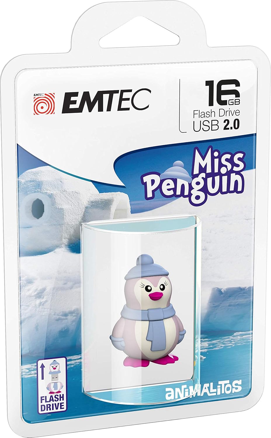 Zewnętrzna pamięć USB-A Emtec M336 Miss Penguin, 16Gb ECMMD16GM336