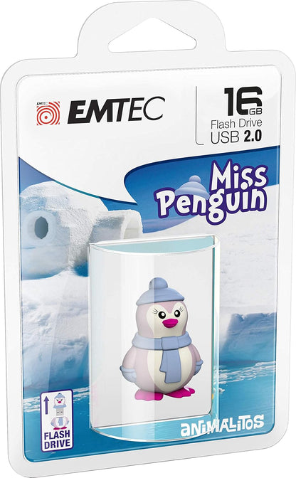 Zewnętrzna pamięć USB-A Emtec M336 Miss Penguin, 16Gb ECMMD16GM336