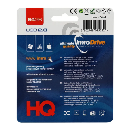 Pamięć zewnętrzna USB-A Imro, 64GB