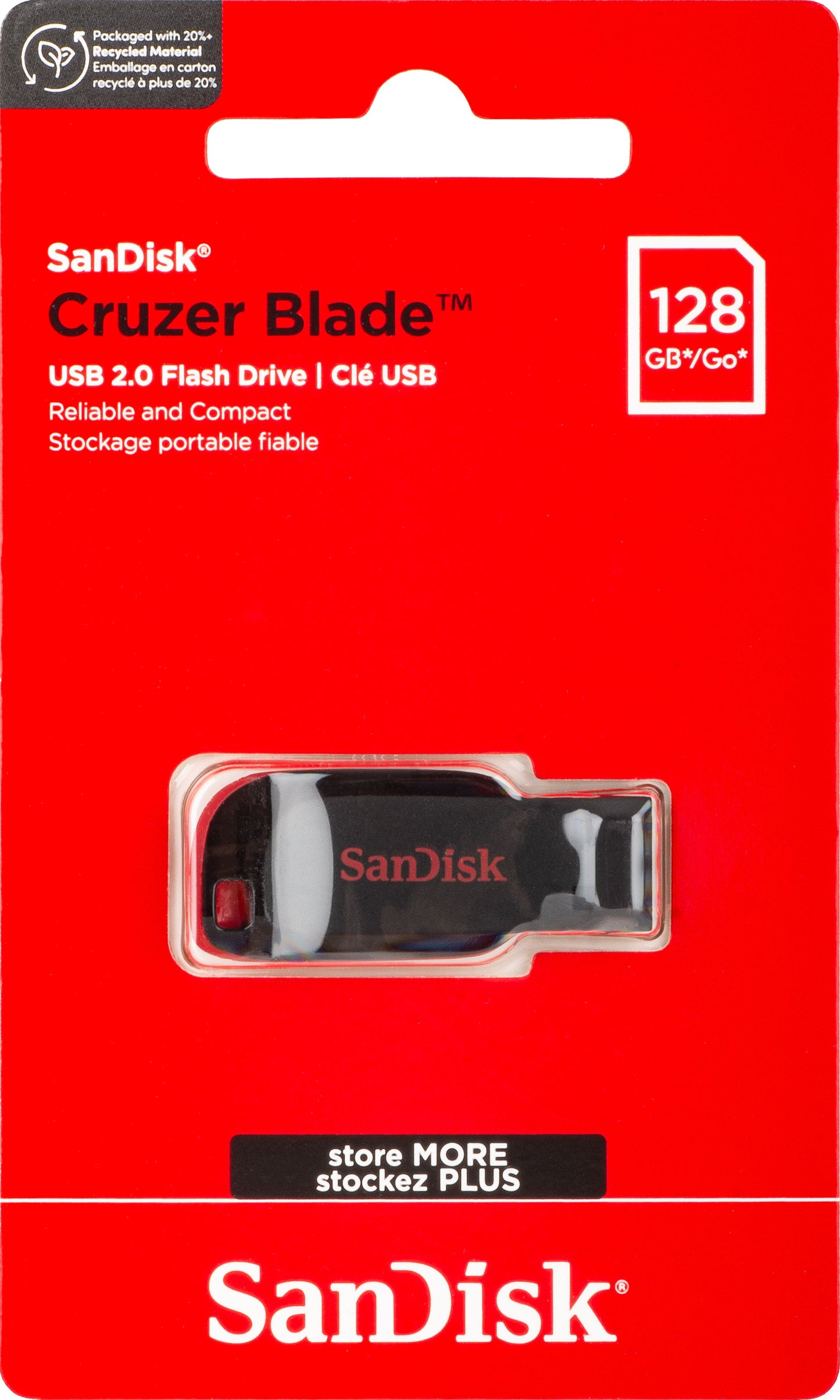 Zewnętrzna pamięć USB-A SanDisk Cruzer Blade, 128Gb SDCZ50-128G-B35