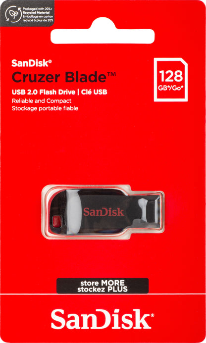Zewnętrzna pamięć USB-A SanDisk Cruzer Blade, 128Gb SDCZ50-128G-B35