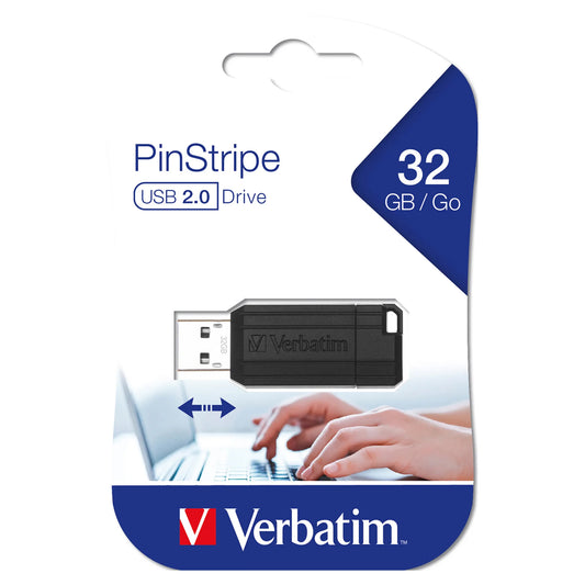 Zewnętrzna pamięć USB-A Verbatim PenDrive Pinstripe, 32Gb