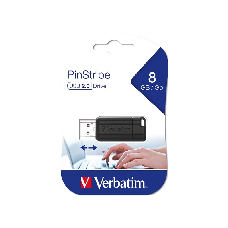 Pamięć zewnętrzna USB-A Verbatim PenDrive Pinstripe, 8GB