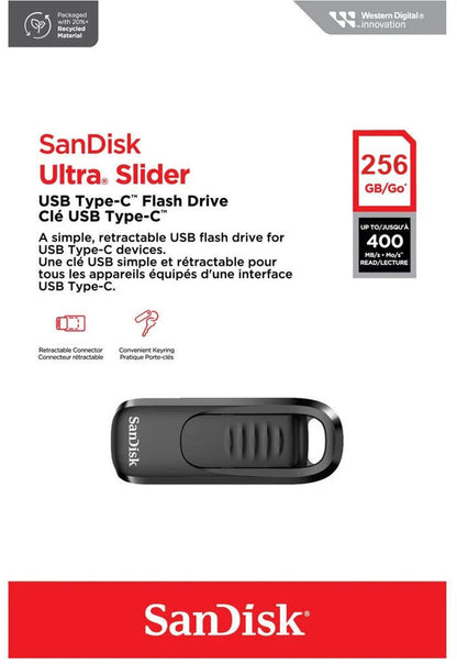 Zewnętrzna pamięć USB-C SanDisk Ultra Slider, 256Gb SDCZ480-256G-G46