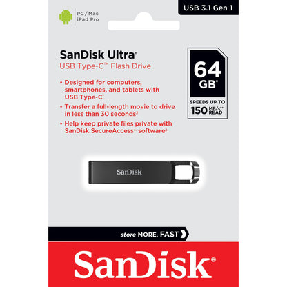 Zewnętrzna pamięć USB-C SanDisk Ultra, 64Gb SDCZ460-064G-G46