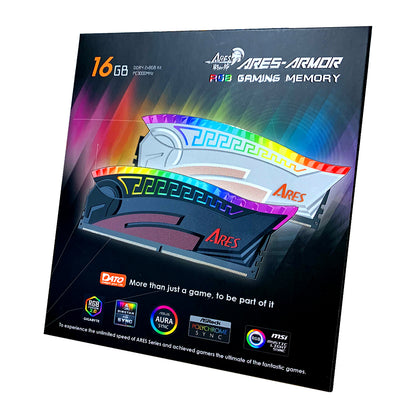 Pamięć RAM Dato Ares Armor, DDR4, RGB, 2 x 8GB, 3600Mhz, CL18, Czarna AMRGB8GX216G36K