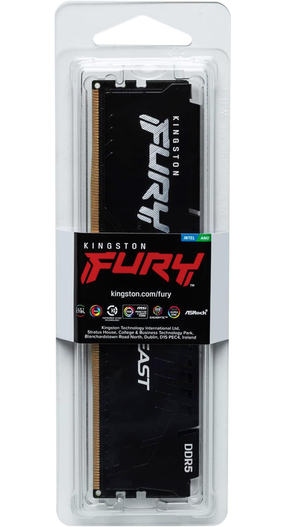 Pamięć RAM Kingston Fury Beast, DDR5, 8GB, 5600Mhz, Odnowiona KF556C40BB-8