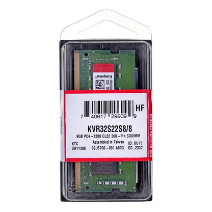 Pamięć RAM Kingston ValueRAM, DDR4 SODIMM, 8GB, 3200MHz KVR32S22S8/8