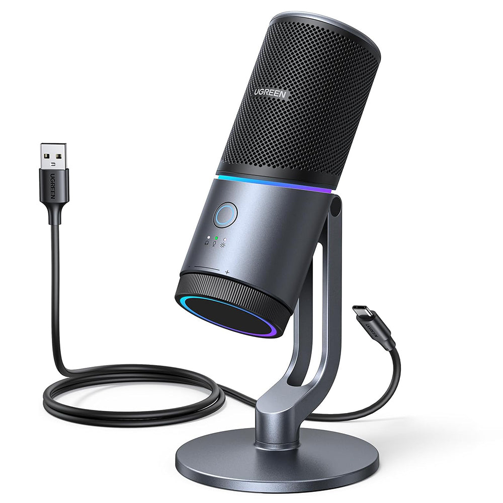 Mikrofon kardioidalny UGREEN CM769 (35629), RGB, USB-A, 2m, czarny