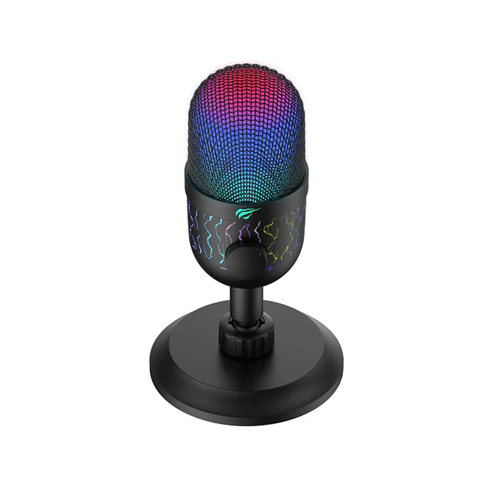 Mikrofon Gamingowy HAVIT GK52, RGB, USB-A, 1.8m, Czarny