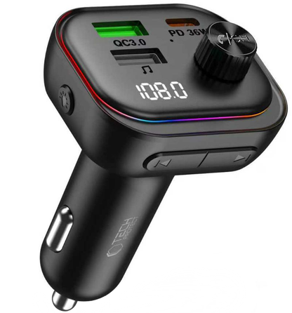Modulator FM Bluetooth Tech-Protect CC07, 2 x USB-A - 1 x USB-C