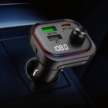 Modulator FM Bluetooth Tech-Protect CC07, 2 x USB-A - 1 x USB-C