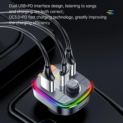 FM Bluetooth Modulator Yesido Y45, 2 x USB-A - 1 x USB-C - 1 x microSD