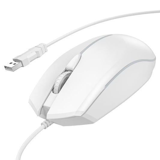 Przewodowa mysz gamingowa USB HOCO GM37, RGB, 2400DPI, Biała