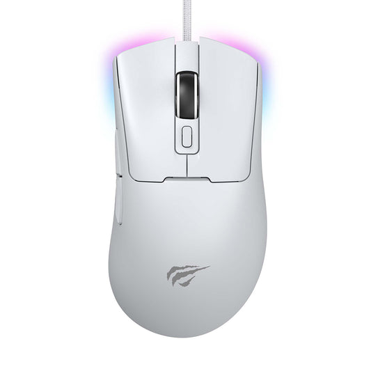 Wired USB Gaming Mouse HAVIT MS966, RGB, 800DPI - 12000DPI, 1.6m, White