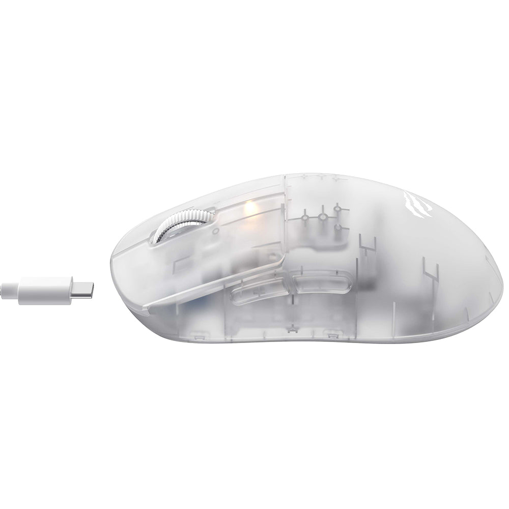 Mysz Gamingowa Bezprzewodowa HAVIT MS970WB Pro, 800DPI - 12000mAh, Przezroczysty Biały