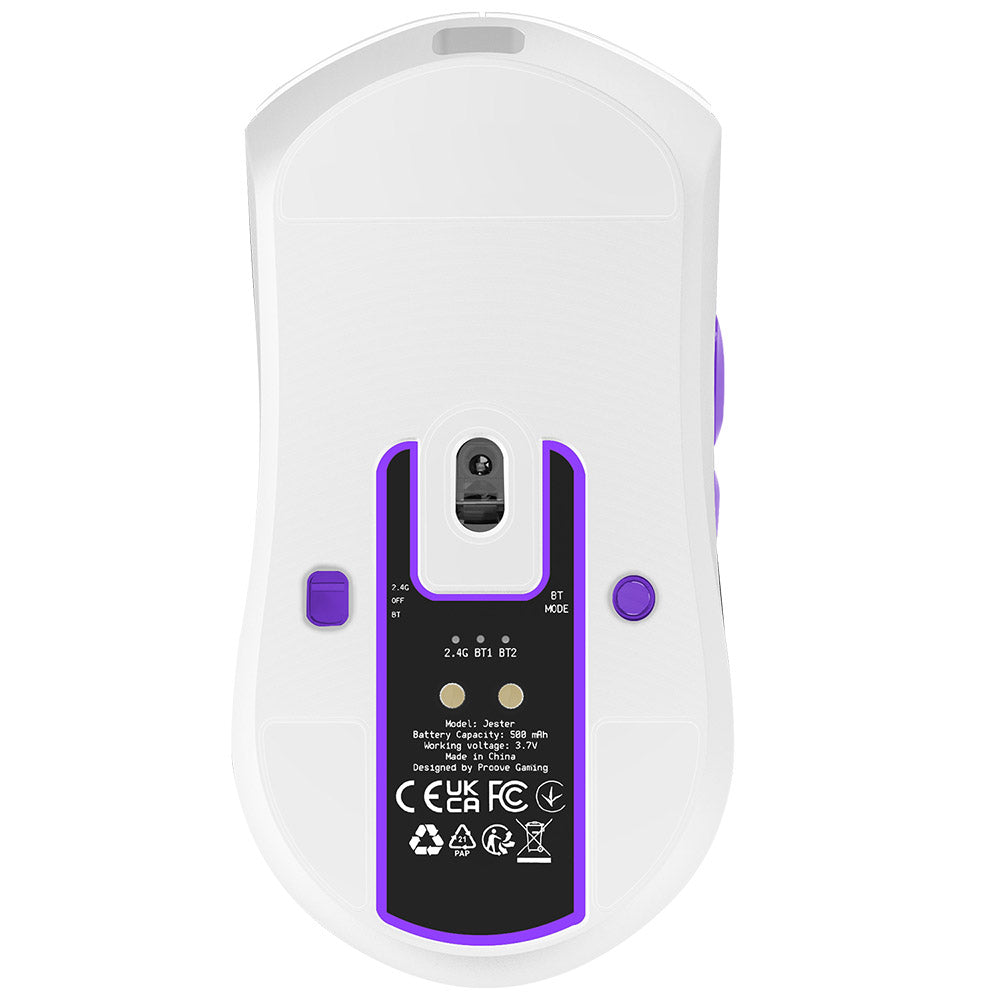 Mysz Gamingowa Bezprzewodowa Proove Jester, 800DPI - 26000DPI, Wyświetlacz OLED, Biała WMJS00022002