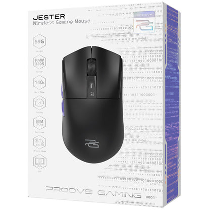 Mysz Gamingowa Bezprzewodowa Proove Jester, 800DPI - 26000DPI, Wyświetlacz OLED, Czarna WMJS00022001