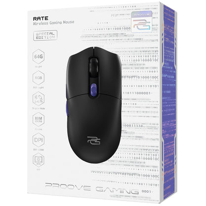 Mysz Gamingowa Bezprzewodowa Proove Rate Special Edition, 800DPI - 12000DPI, Czarna CMRTWRS03001