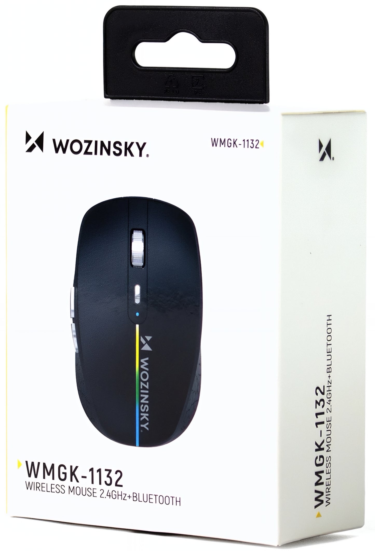 Bezprzewodowa mysz gamingowa WZK WMGK-1132, 1600DPI, RGB, BT / Wi-Fi, Czarna