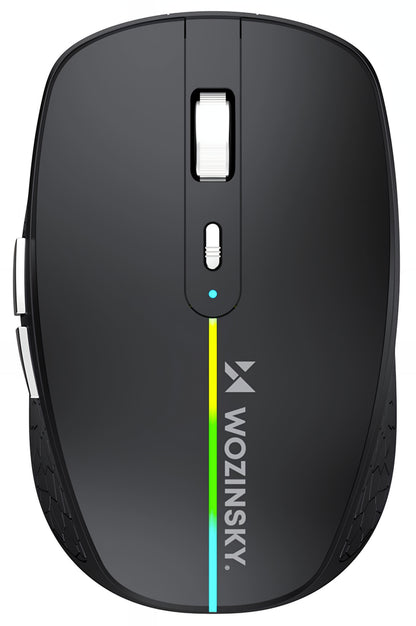Bezprzewodowa mysz gamingowa WZK WMGK-1132, 1600DPI, RGB, BT / Wi-Fi, Czarna