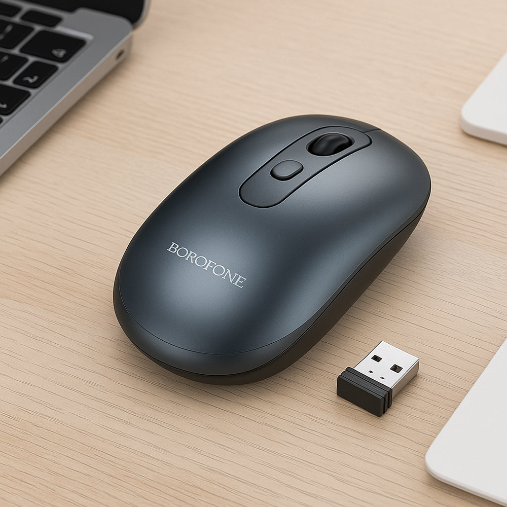 Mysz Bezprzewodowa Borofone BG13 Winner, 1600DPI, Szara