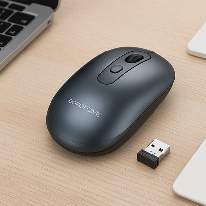 Mysz Bezprzewodowa Borofone BG13 Winner, 1600DPI, Szara