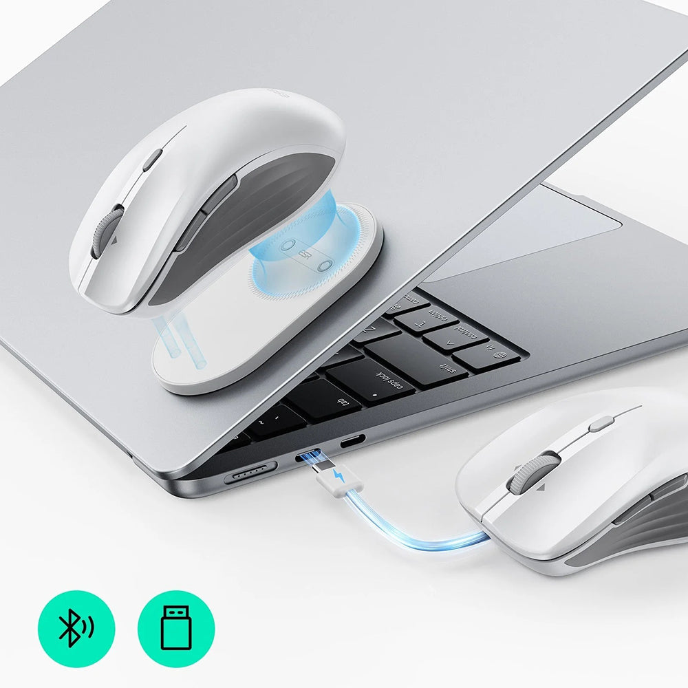 Mysz bezprzewodowa ESR MagMouse, 800DPI - 4800DPI, BT / Wi-Fi, Biała