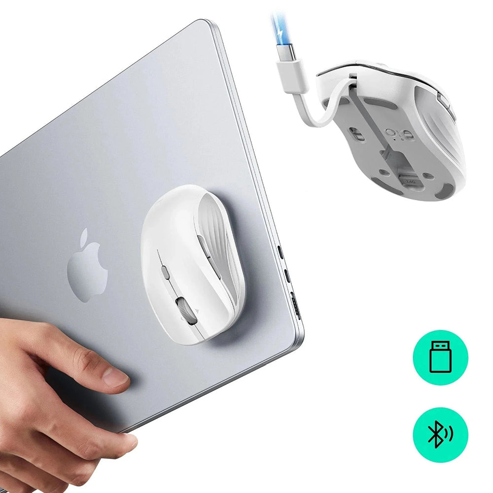 Mysz bezprzewodowa ESR MagMouse, 800DPI - 4800DPI, BT / Wi-Fi, Biała