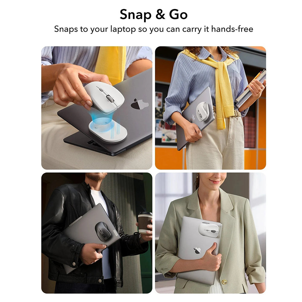 Mysz bezprzewodowa ESR MagMouse, 800DPI - 4800DPI, Biała