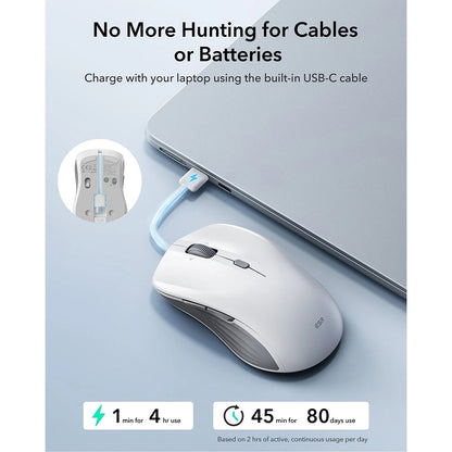 Mysz bezprzewodowa ESR MagMouse, 800DPI - 4800DPI, Biała