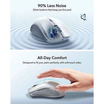 Mysz bezprzewodowa ESR MagMouse, 800DPI - 4800DPI, BT / Wi-Fi, Biała