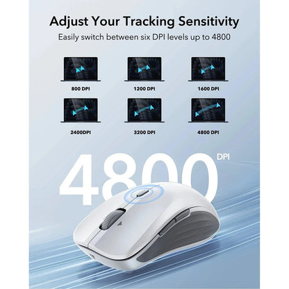 Mysz bezprzewodowa ESR MagMouse, 800DPI - 4800DPI, BT / Wi-Fi, Biała