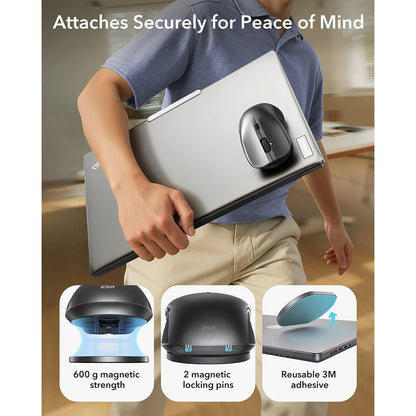 Mysz bezprzewodowa ESR MagMouse, 800DPI - 4800DPI, Czarna