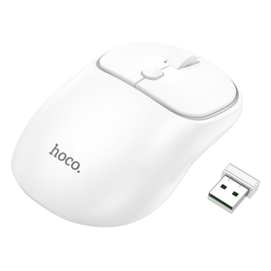 Mysz bezprzewodowa HOCO GM25, 1600DPI, BT / Wi-Fi, Biała