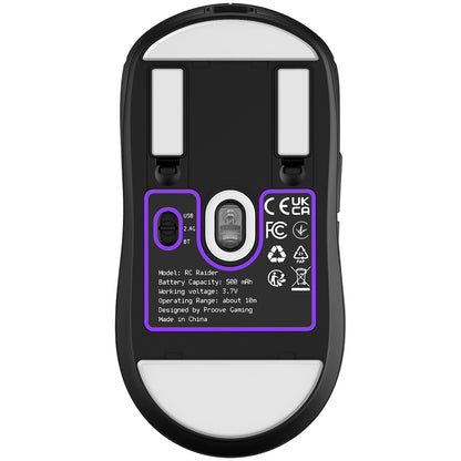 Mysz bezprzewodowa Proove RC Raider 8K, 800DPI - 32000DPI, BT / Wi-Fi / Przewodowa, Czarna WMRR00122001
