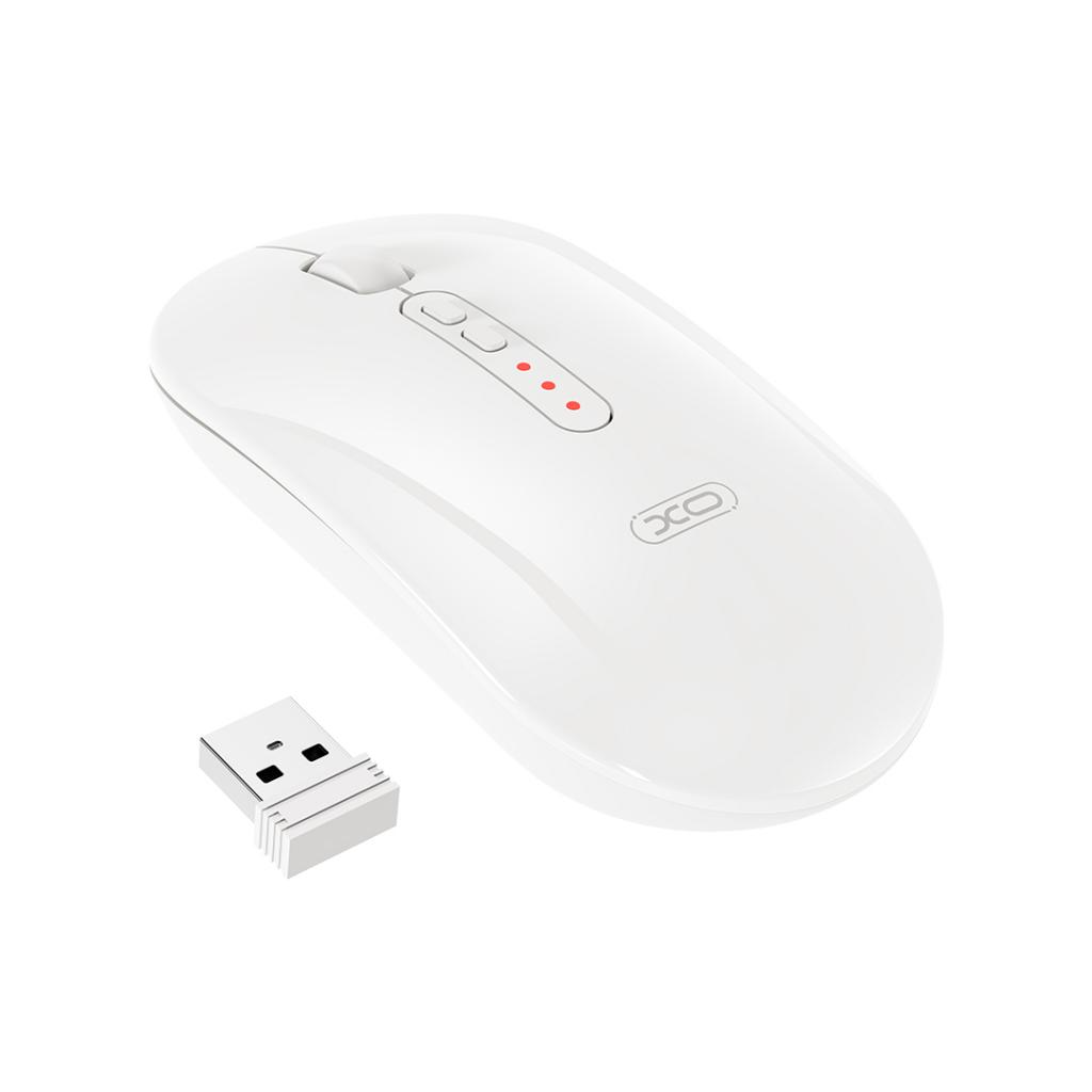 Mysz bezprzewodowa XO Design M13 Silent Tri-mode, 1600DPI, BT / Wi-Fi, Biała