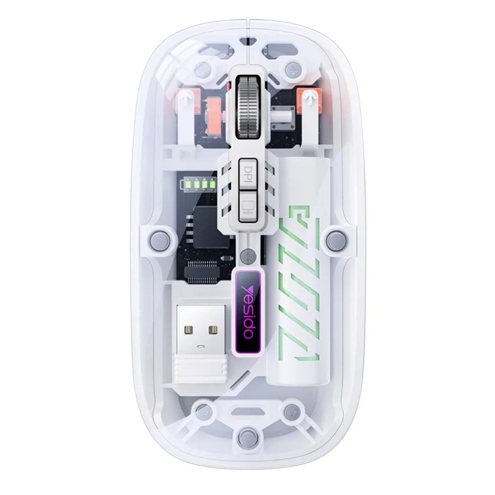 Mysz bezprzewodowa Yesido KB29, 800DPI - 1600DPI, BT / Wi-Fi, Biała