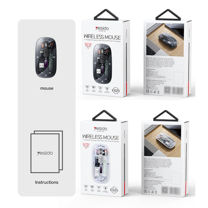 Mysz bezprzewodowa Yesido KB29, 800DPI - 1600DPI, BT / Wi-Fi, Biała