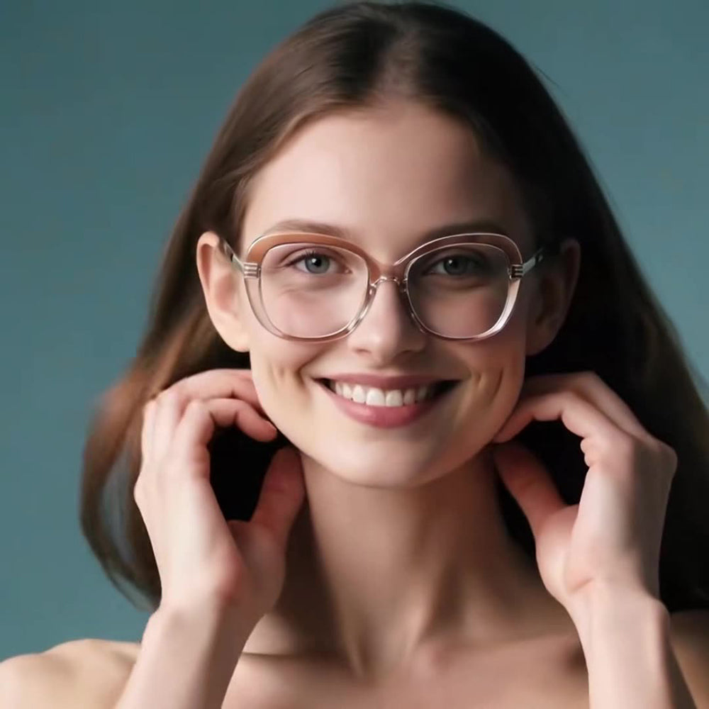 Okulary Komputerowe Damskie Techsuit 2265, Anti-Blue Light, Jasnobrązowe