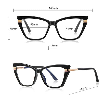 Okulary Komputerowe Damskie Techsuit 2271, Anti-Blue Light, Czarne