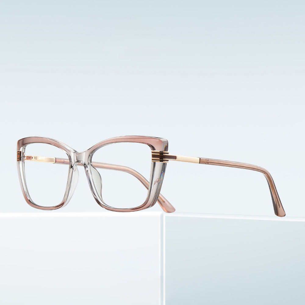 Techsuit 2273 Women's Computer Glasses, Anti-Blue Light, Light Brown