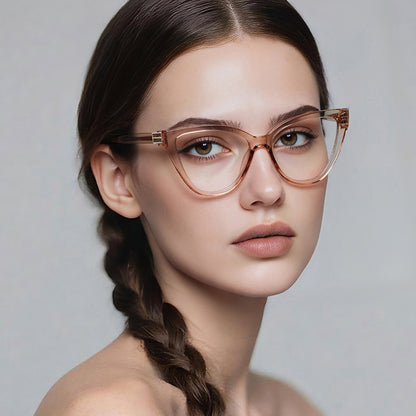 Okulary Komputerowe Damskie Techsuit 2279, Anti-Blue Light, Brązowe