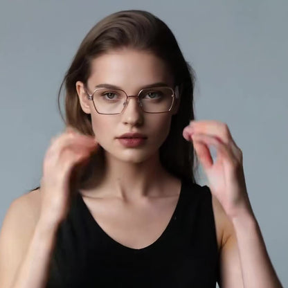 Techsuit 3161 Women's Computer Glasses, Anti-Blue Light, Black Gold