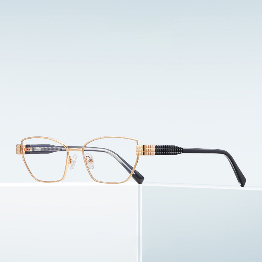 Techsuit 3162 Women's Computer Glasses, Anti-Blue Light, Gold