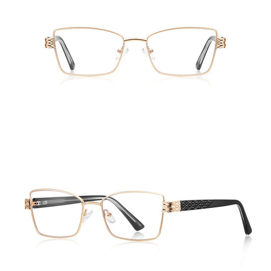 Okulary Komputerowe Damskie Techsuit 3171, Anti-Blue Light, Czarne Złote