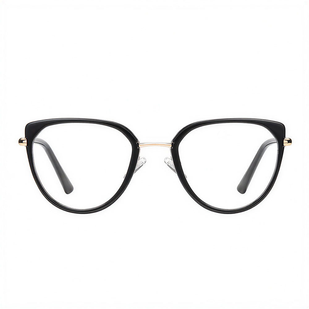 Okulary Komputerowe Damskie Techsuit 82290, Anti-Blue Light, Czarne Złote