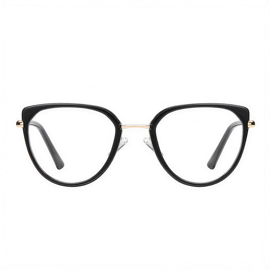 Okulary Komputerowe Damskie Techsuit 82290, Anti-Blue Light, Czarne Złote