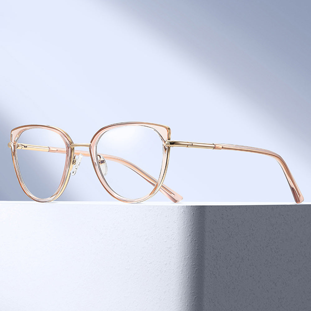 Okulary Komputerowe Damskie Techsuit 82290, Anti-Blue Light, Czarne Złote